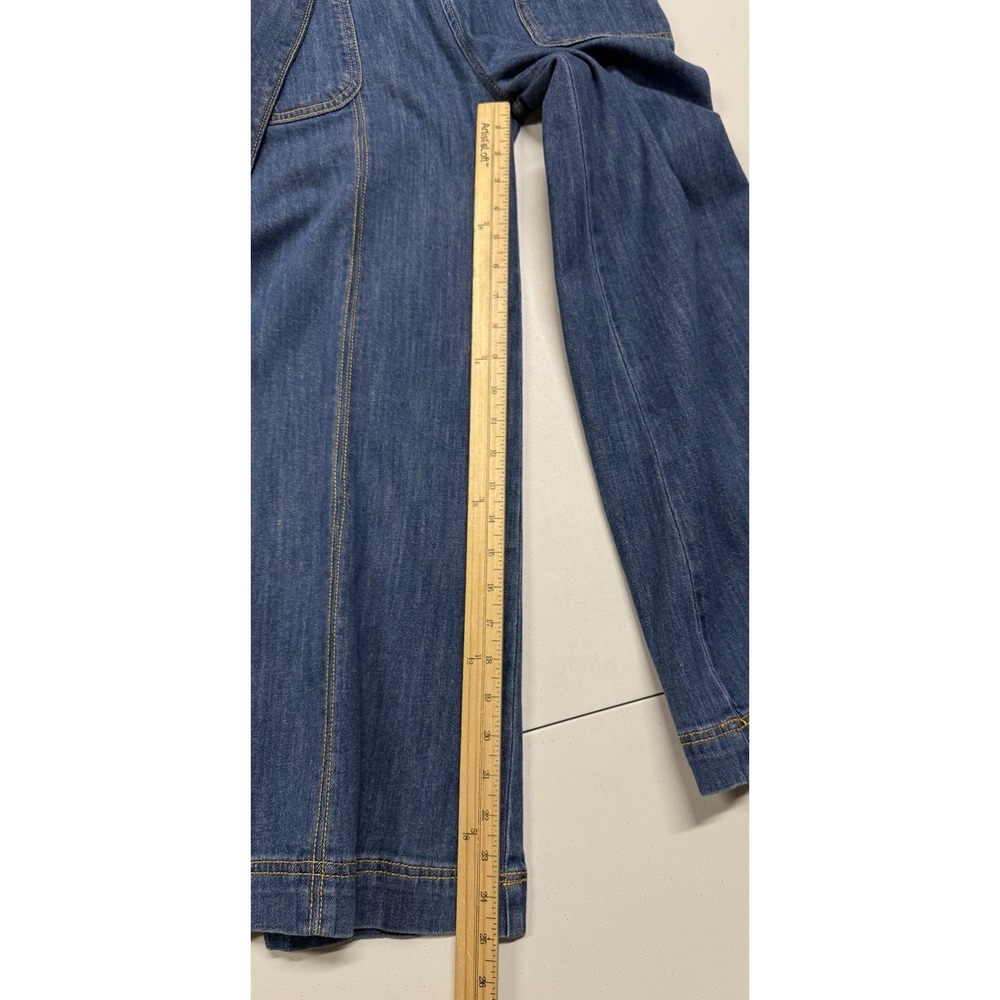 Pilcro Anthropologie High Rise Crop Wide Leg Jeans Women's 27 Soft Denim Belted - Picture 13 of 14